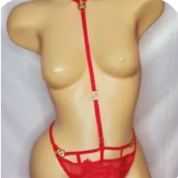 Bluebella for Victoria's Secret Red Harness Floral Thong Panty XL. NWT - Picture 4 of 11